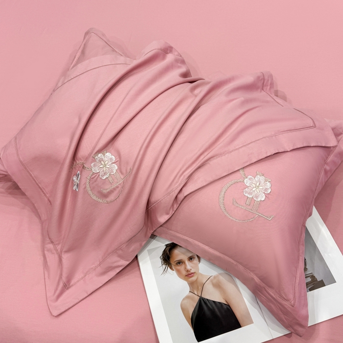 91家纺网 家纺一手货源 找家纺 昊翔家纺 2026全棉纯棉刺绣花四件套40支长绒棉100% 棉礼盒包装 春妍-贵族粉