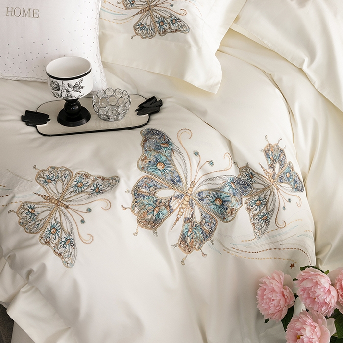 91家纺网 家纺一手货源 找家纺 蕾诺家纺 2026新款100S高奢简约匹马棉系列四件套-棉梦境 棉梦境-月光白