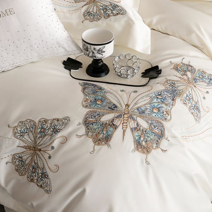 91家纺网 家纺一手货源 找家纺 蕾诺家纺 2026新款100S高奢简约匹马棉系列四件套-棉梦境 棉梦境-月光白