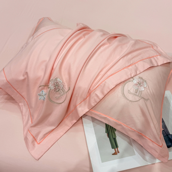 91家纺网 家纺一手货源 找家纺 昊翔家纺 2026全棉纯棉刺绣花四件套40支长绒棉100% 棉礼盒包装 春妍-浅玉