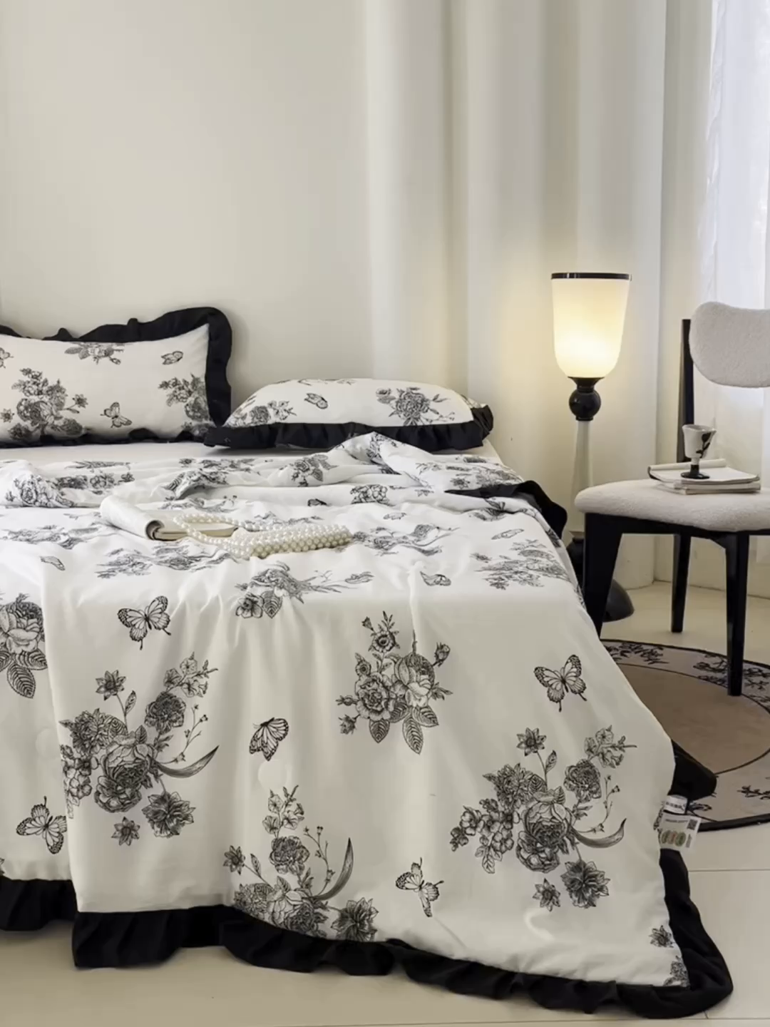 91家纺网 家纺一手货源 找家纺 vip被业 2026新款新疆棉花双层纱皱皱纱法式赫本风韩版小香ins风空调夏被 月半夜曲