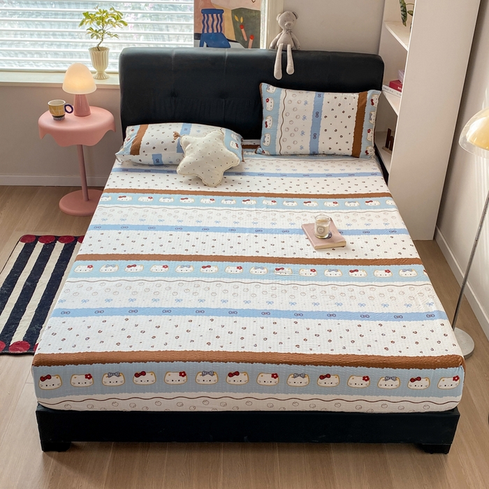 91家纺网 家纺一手货源 找家纺 赛琳 2026新款泡芙纱床笠系列单床笠床笠单件（有买家秀） 可可小猫条