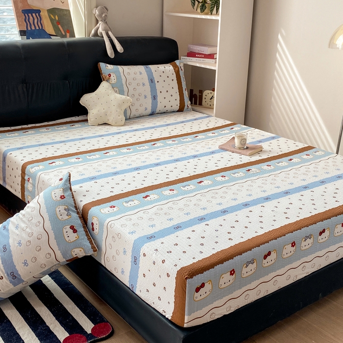 91家纺网 家纺一手货源 找家纺 赛琳 2026新款泡芙纱床笠系列单床笠床笠单件（有买家秀） 可可小猫条