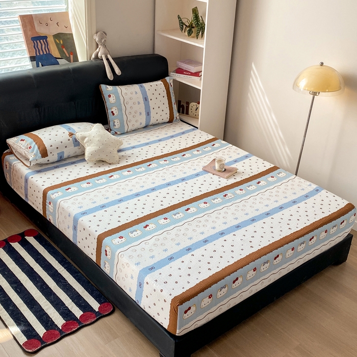 91家纺网 家纺一手货源 找家纺 赛琳 2026新款泡芙纱床笠系列单床笠床笠单件（有买家秀） 可可小猫条