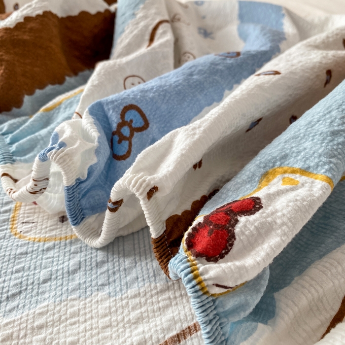 91家纺网 家纺一手货源 找家纺 赛琳 2026新款泡芙纱床笠系列单床笠床笠单件（有买家秀） 可可小猫条