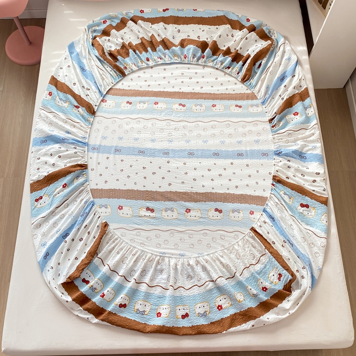 91家纺网 家纺一手货源 找家纺 赛琳 2026新款泡芙纱床笠系列单床笠床笠单件（有买家秀） 可可小猫条