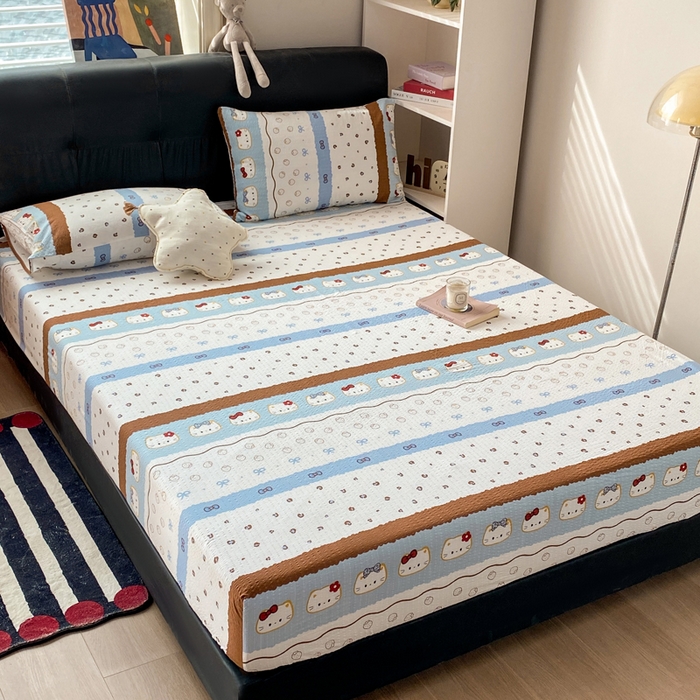 91家纺网 家纺一手货源 找家纺 赛琳 2026新款泡芙纱床笠系列单床笠床笠单件（有买家秀） 可可小猫条