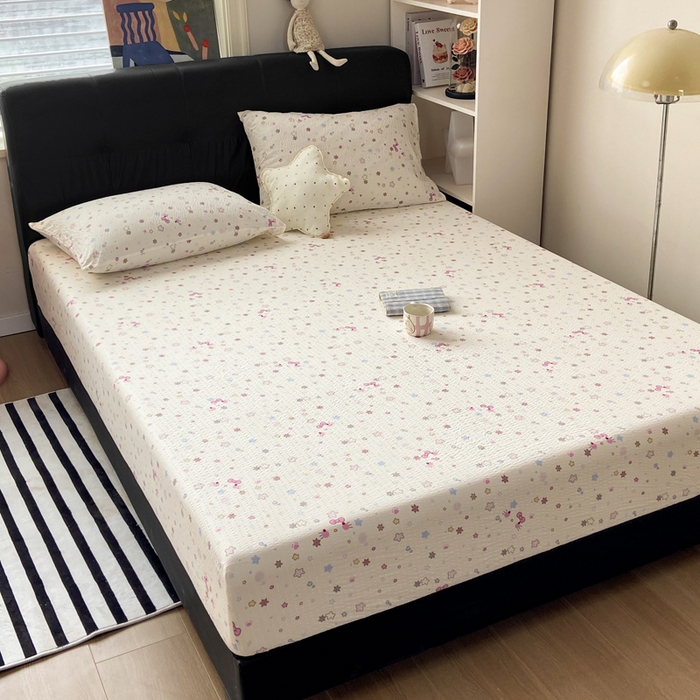 91家纺网 家纺一手货源 找家纺 赛琳 2026新款泡芙纱床笠系列单床笠床笠单件（有买家秀） 躲猫猫