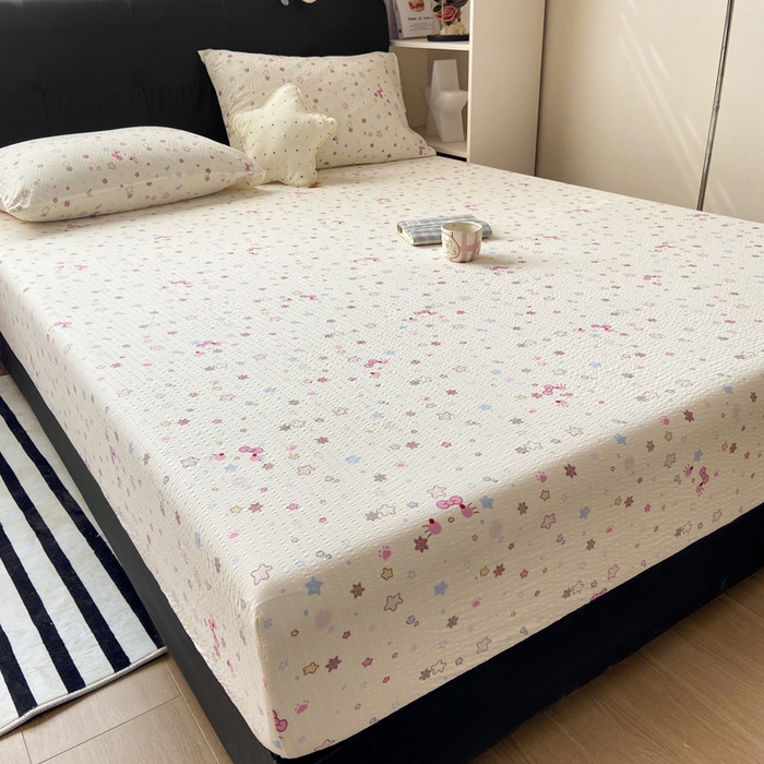 91家纺网 家纺一手货源 找家纺 赛琳 2026新款泡芙纱床笠系列单床笠床笠单件（有买家秀） 躲猫猫