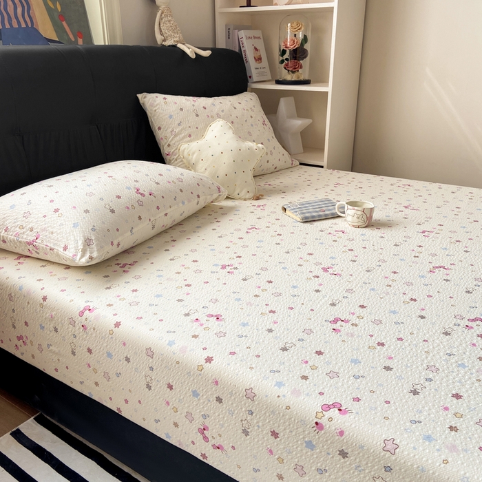 91家纺网 家纺一手货源 找家纺 赛琳 2026新款泡芙纱床笠系列单床笠床笠单件（有买家秀） 躲猫猫