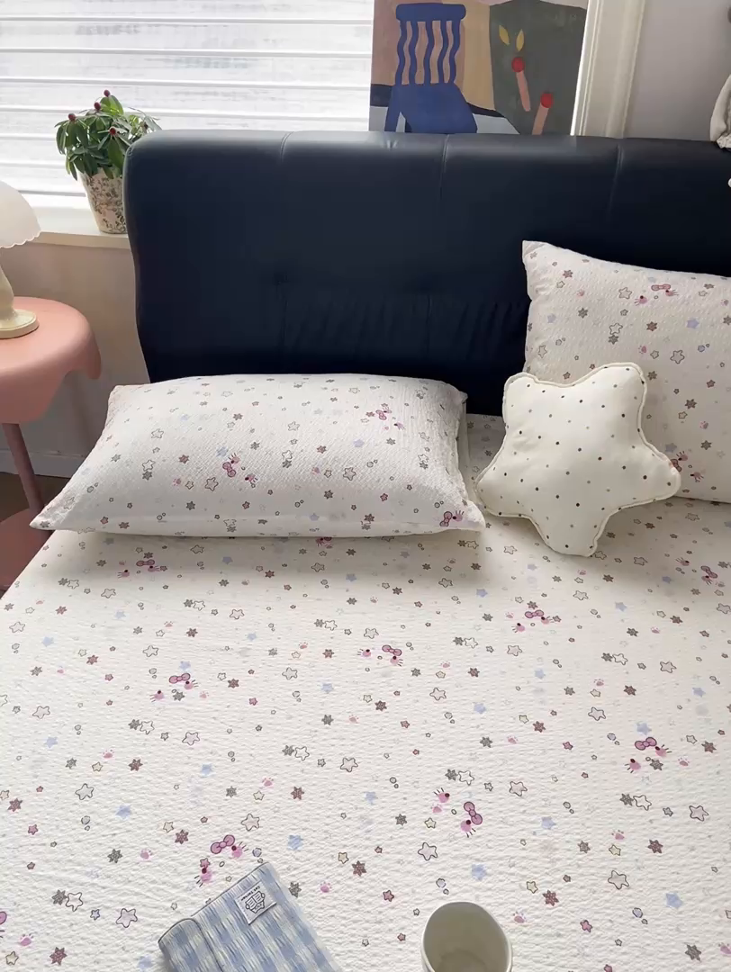 91家纺网 家纺一手货源 找家纺 赛琳 2026新款泡芙纱床笠系列单床笠床笠单件（有买家秀） 躲猫猫