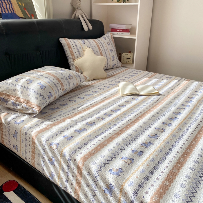 91家纺网 家纺一手货源 找家纺 赛琳 2026新款泡芙纱床笠系列单床笠床笠单件（有买家秀） 费尔岛木马