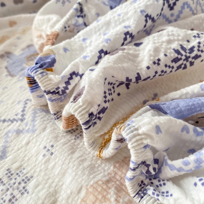 91家纺网 家纺一手货源 找家纺 赛琳 2026新款泡芙纱床笠系列单床笠床笠单件（有买家秀） 费尔岛木马