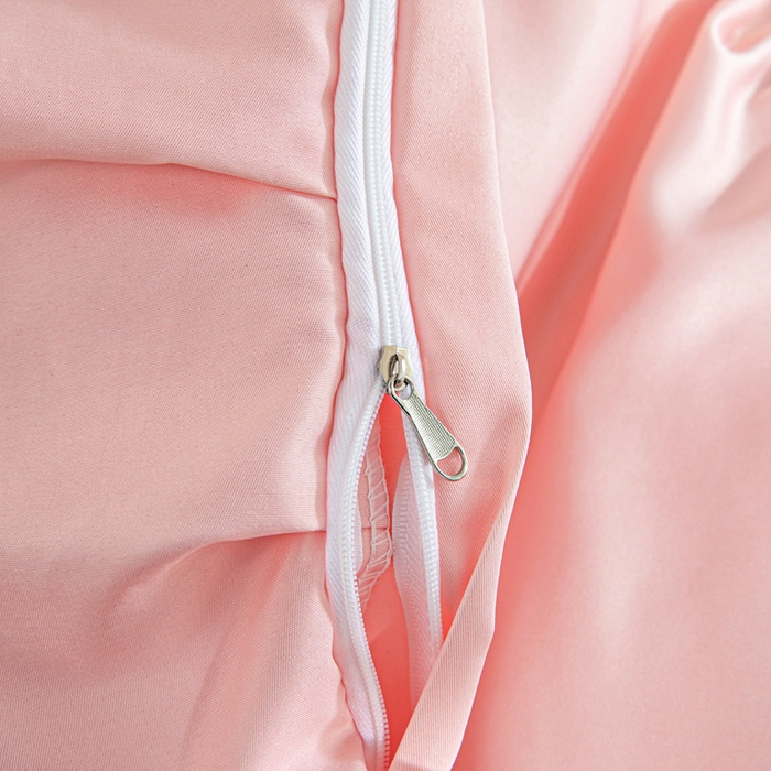 91家纺网 家纺一手货源 找家纺 畅畅家纺 2026新款春夏高档轻奢韩版提花花边床盖四件套水洗真丝冰丝套件 花边-粉色