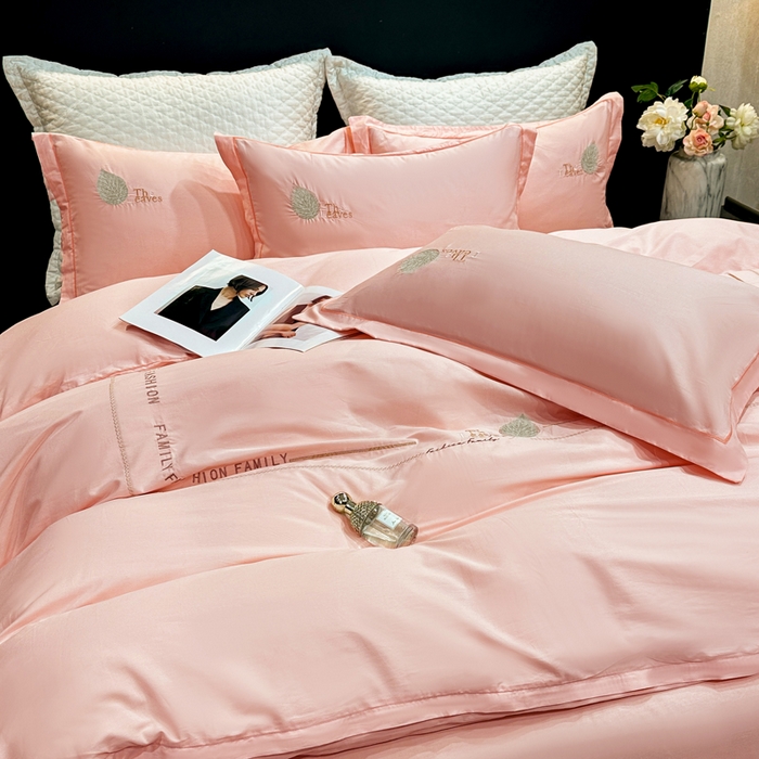 91家纺网 家纺一手货源 找家纺 昊翔家纺 2026全棉纯棉刺绣花四件套40支长绒棉100% 棉礼盒包装 醉清风-樱花玉