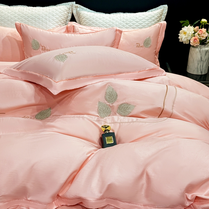 91家纺网 家纺一手货源 找家纺 昊翔家纺 2026全棉纯棉刺绣花四件套40支长绒棉100% 棉礼盒包装 醉清风-樱花玉