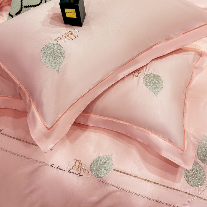 91家纺网 家纺一手货源 找家纺 昊翔家纺 2026全棉纯棉刺绣花四件套40支长绒棉100% 棉礼盒包装 醉清风-樱花玉