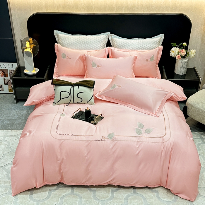 91家纺网 家纺一手货源 找家纺 昊翔家纺 2026全棉纯棉刺绣花四件套40支长绒棉100% 棉礼盒包装 醉清风-樱花玉