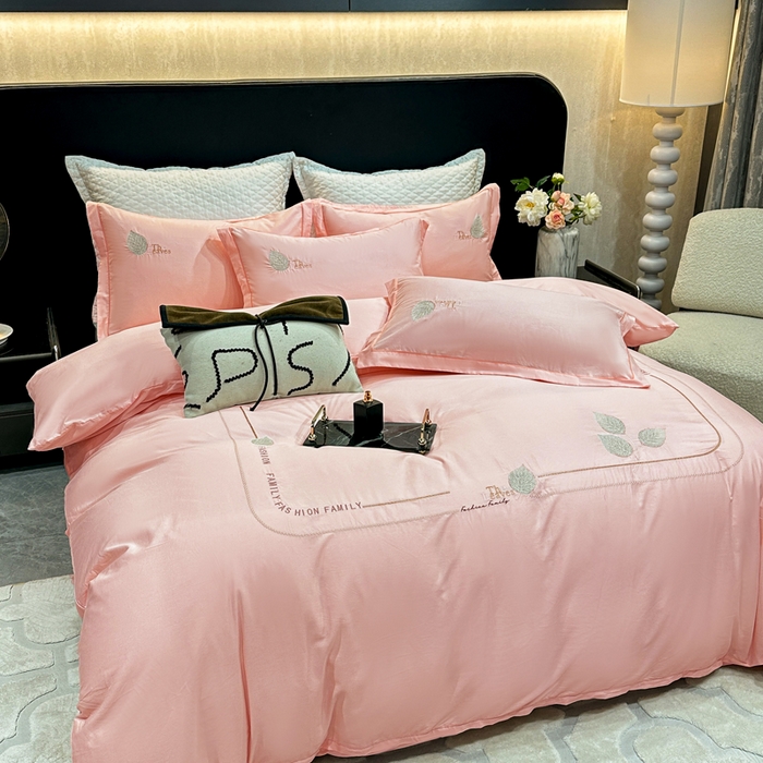 91家纺网 家纺一手货源 找家纺 昊翔家纺 2026全棉纯棉刺绣花四件套40支长绒棉100% 棉礼盒包装 醉清风-樱花玉