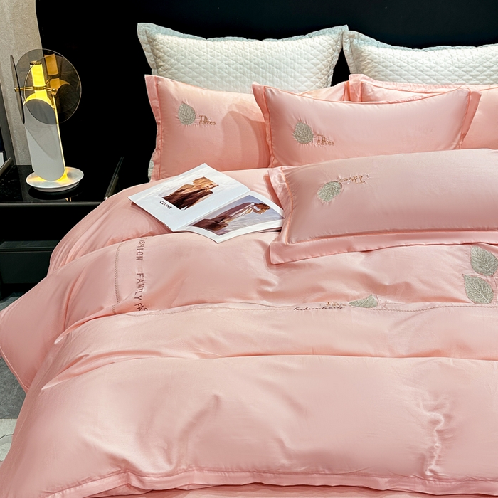 91家纺网 家纺一手货源 找家纺 昊翔家纺 2026全棉纯棉刺绣花四件套40支长绒棉100% 棉礼盒包装 醉清风-樱花玉