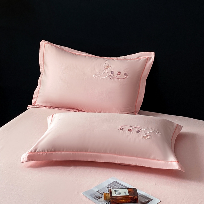 91家纺网 家纺一手货源 找家纺 昊翔家纺 2026全棉纯棉刺绣花四件套40支长绒棉100% 棉礼盒包装 朝花-浅玉