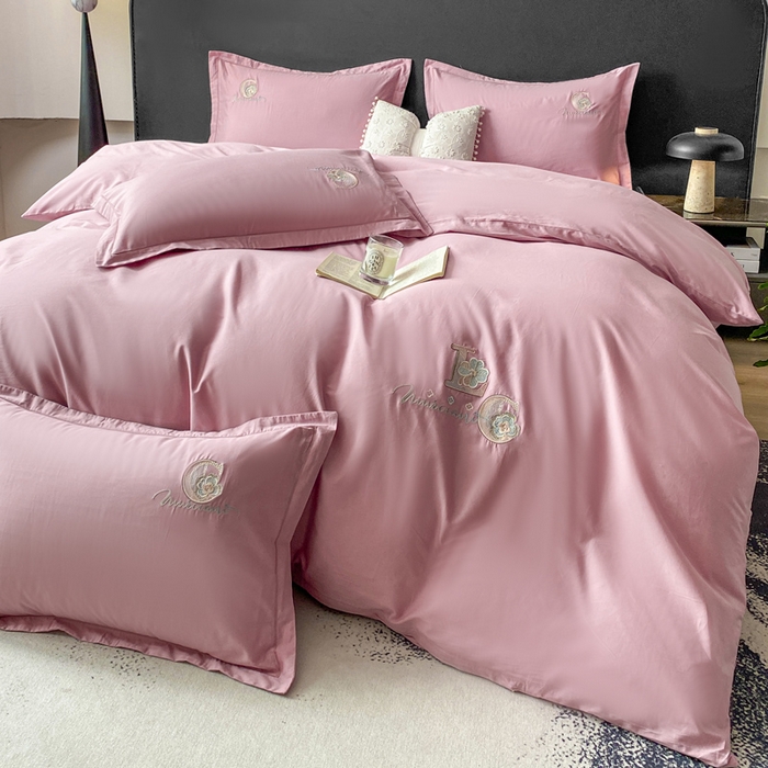 91家纺网 家纺一手货源 找家纺 昊翔家纺 2026全棉纯棉刺绣花四件套40支长绒棉100% 棉礼盒包装 澜韵-贵族粉