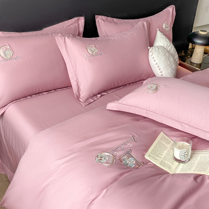 91家纺网 家纺一手货源 找家纺 昊翔家纺 2026全棉纯棉刺绣花四件套40支长绒棉100% 棉礼盒包装 澜韵-贵族粉