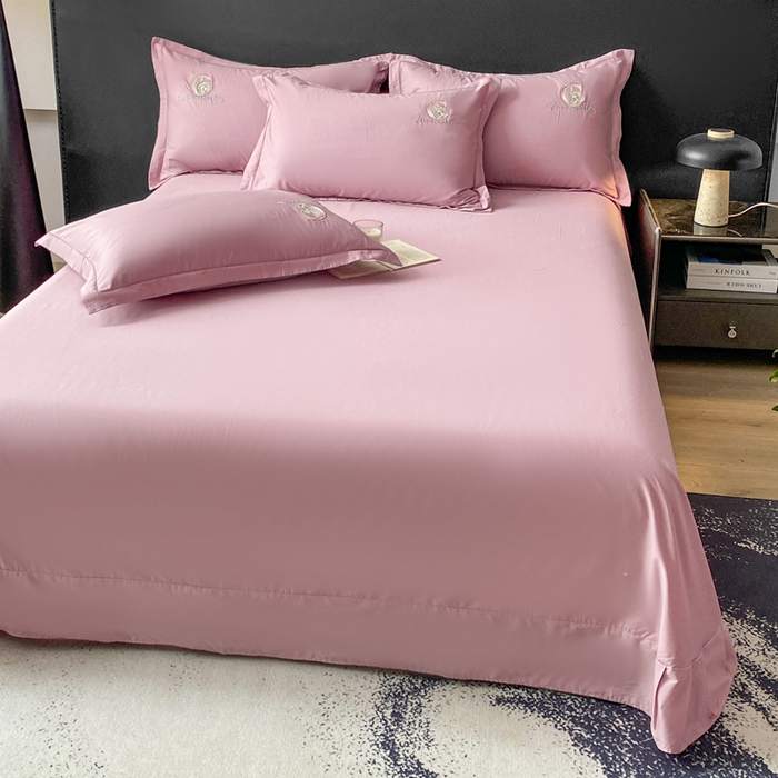 91家纺网 家纺一手货源 找家纺 昊翔家纺 2026全棉纯棉刺绣花四件套40支长绒棉100% 棉礼盒包装 澜韵-贵族粉