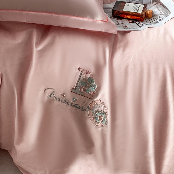 91家纺网 家纺一手货源 找家纺 昊翔家纺 2026全棉纯棉刺绣花四件套40支长绒棉100% 棉礼盒包装 澜韵-浅玉