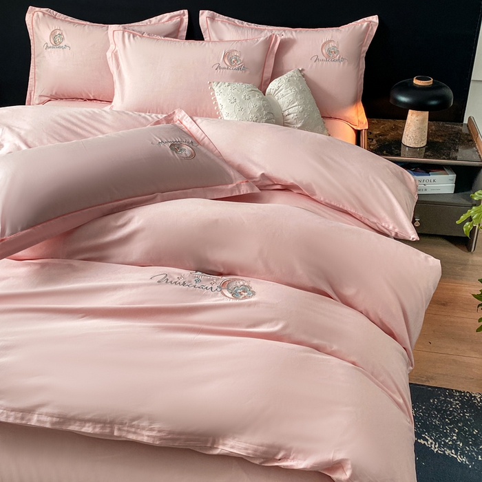 91家纺网 家纺一手货源 找家纺 昊翔家纺 2026全棉纯棉刺绣花四件套40支长绒棉100% 棉礼盒包装 澜韵-浅玉