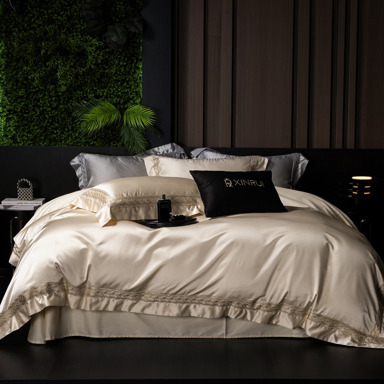 91家纺网 家纺一手货源 找家纺 馨蕊家居 2026春夏新款款100s全棉纯棉高精密四件套-米娅 米娅-奶咖