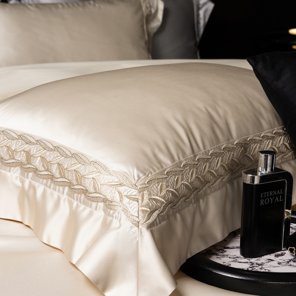 91家纺网 家纺一手货源 找家纺 馨蕊家居 2026春夏新款款100s全棉纯棉高精密四件套-米娅 米娅-奶咖