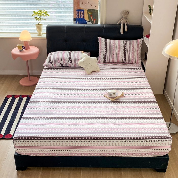 91家纺网 家纺一手货源 找家纺 赛琳 2026新款泡芙纱床笠系列单床笠床笠单件（有买家秀） 猫咪集粉