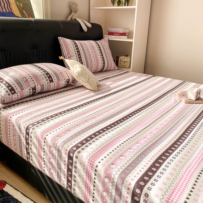 91家纺网 家纺一手货源 找家纺 赛琳 2026新款泡芙纱床笠系列单床笠床笠单件（有买家秀） 猫咪集粉