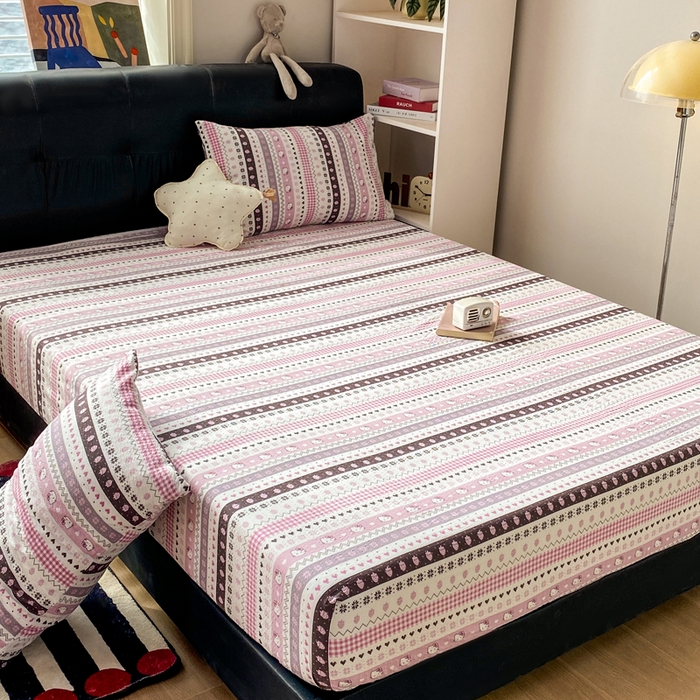 91家纺网 家纺一手货源 找家纺 赛琳 2026新款泡芙纱床笠系列单床笠床笠单件（有买家秀） 猫咪集粉