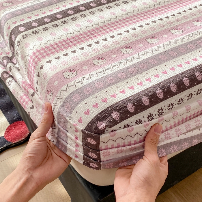 91家纺网 家纺一手货源 找家纺 赛琳 2026新款泡芙纱床笠系列单床笠床笠单件（有买家秀） 猫咪集粉