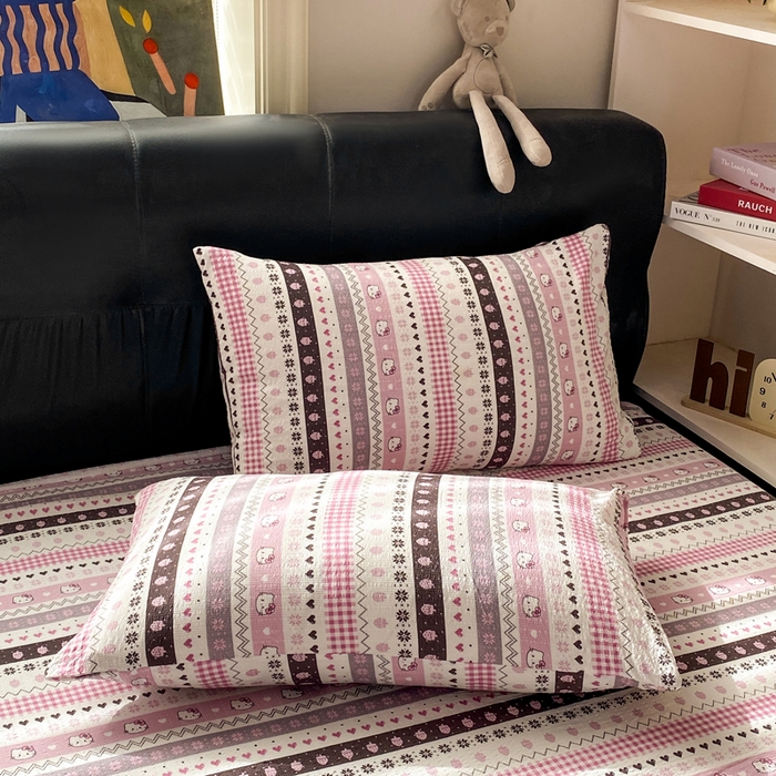 91家纺网 家纺一手货源 找家纺 赛琳 2026新款泡芙纱床笠系列单床笠床笠单件（有买家秀） 猫咪集粉