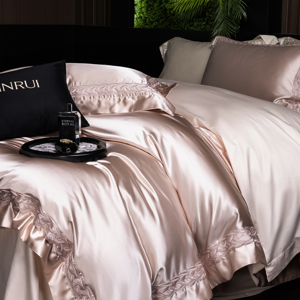 91家纺网 家纺一手货源 找家纺 馨蕊家居 2026春夏新款款100s全棉纯棉高精密四件套-米娅 米娅-蔷薇粉