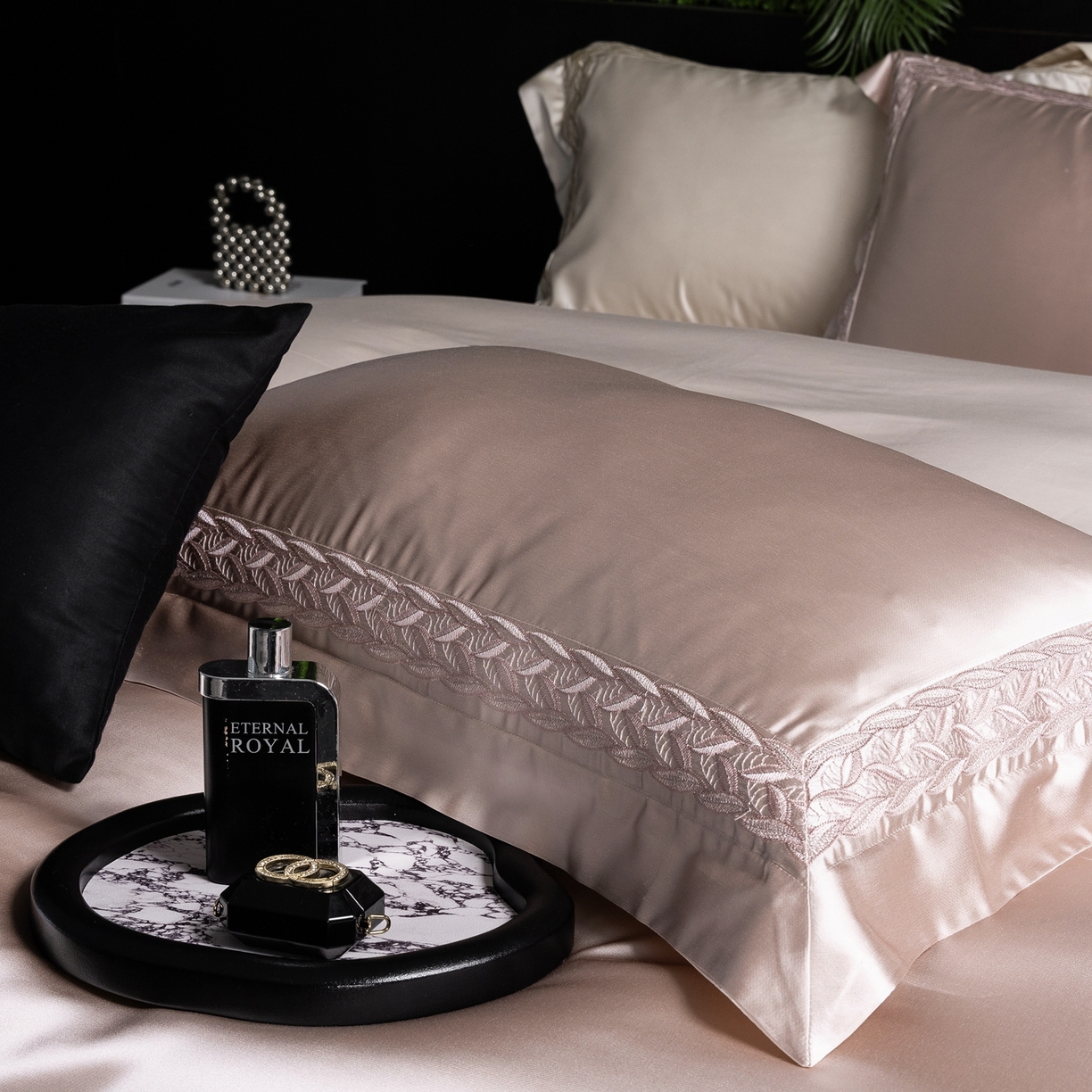 91家纺网 家纺一手货源 找家纺 馨蕊家居 2026春夏新款款100s全棉纯棉高精密四件套-米娅 米娅-蔷薇粉