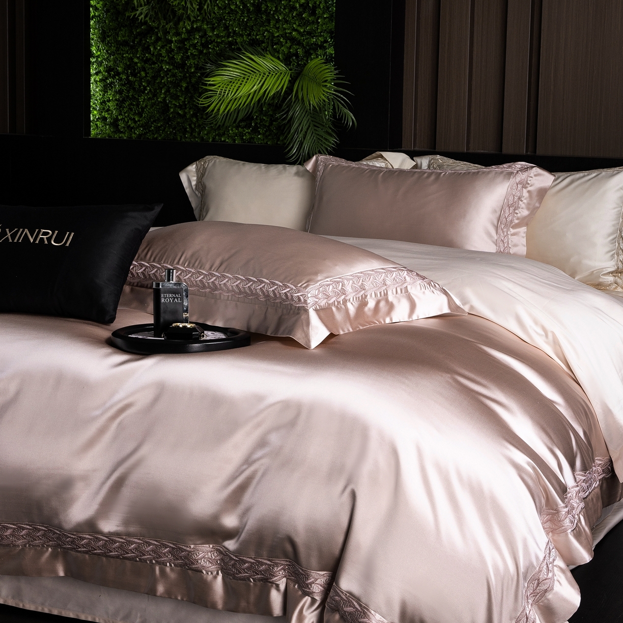 91家纺网 家纺一手货源 找家纺 馨蕊家居 2026春夏新款款100s全棉纯棉高精密四件套-米娅 米娅-蔷薇粉