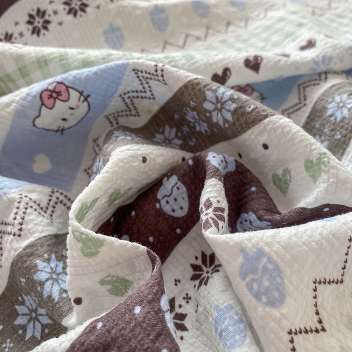 91家纺网 家纺一手货源 找家纺 赛琳 2026新款泡芙纱床笠系列单床笠床笠单件（有买家秀） 猫咪集蓝