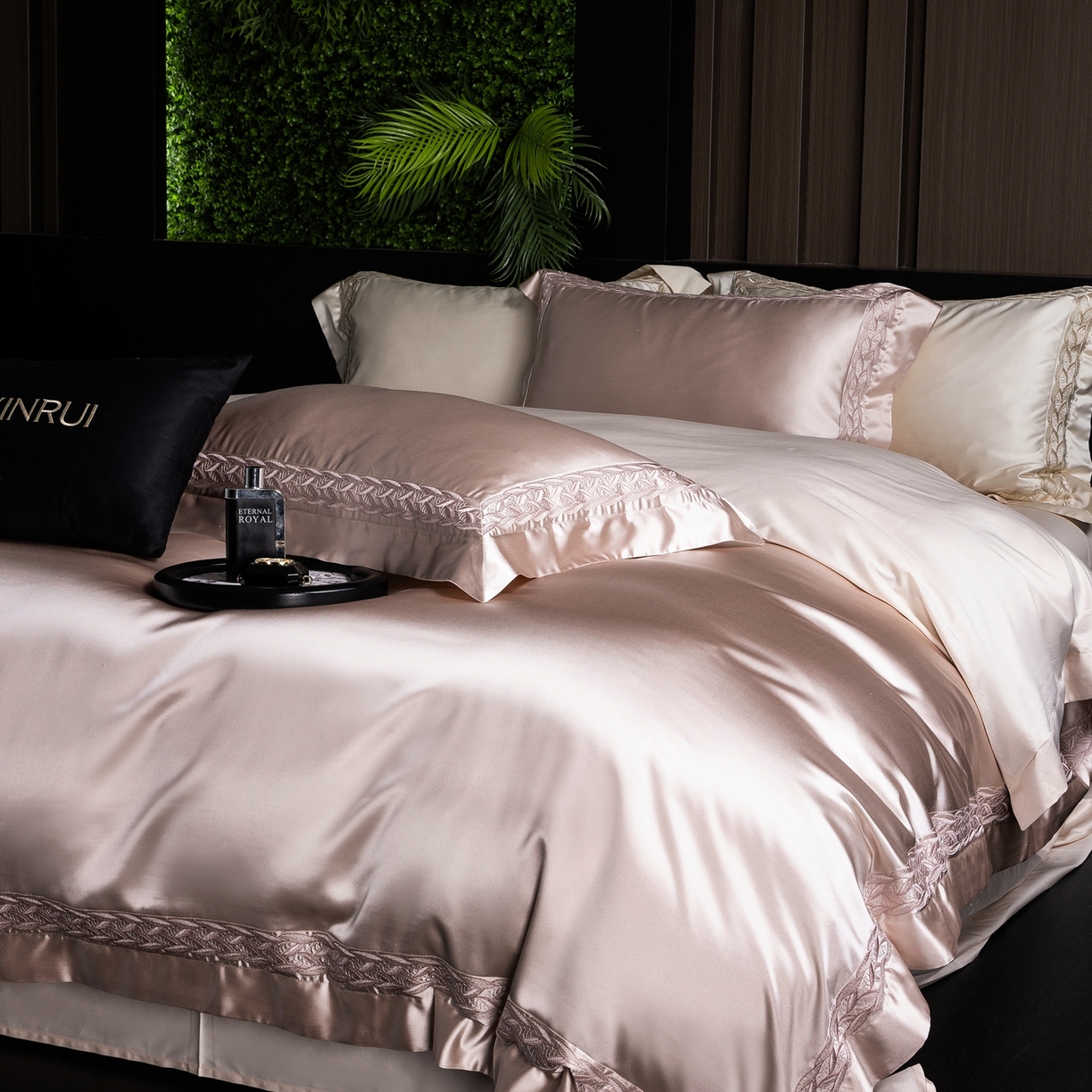 91家纺网 家纺一手货源 找家纺 馨蕊家居 2026春夏新款款100s全棉纯棉高精密四件套-米娅 米娅-蔷薇粉