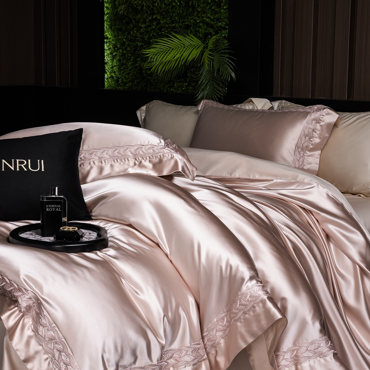 91家纺网 家纺一手货源 找家纺 馨蕊家居 2026春夏新款款100s全棉纯棉高精密四件套-米娅 米娅-蔷薇粉