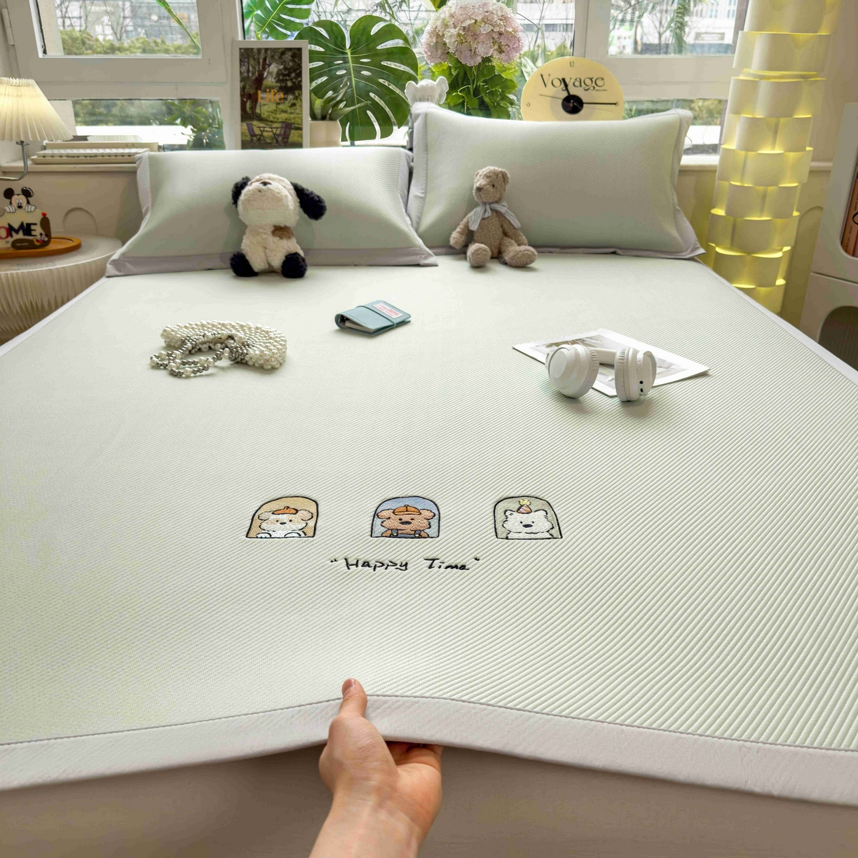 91家纺网 家纺一手货源 找家纺 （总）孩子王家纺 2026春夏新款可机洗冰豆豆冰丝席凉席席子a类母婴级婴儿可用凉感值过0.21