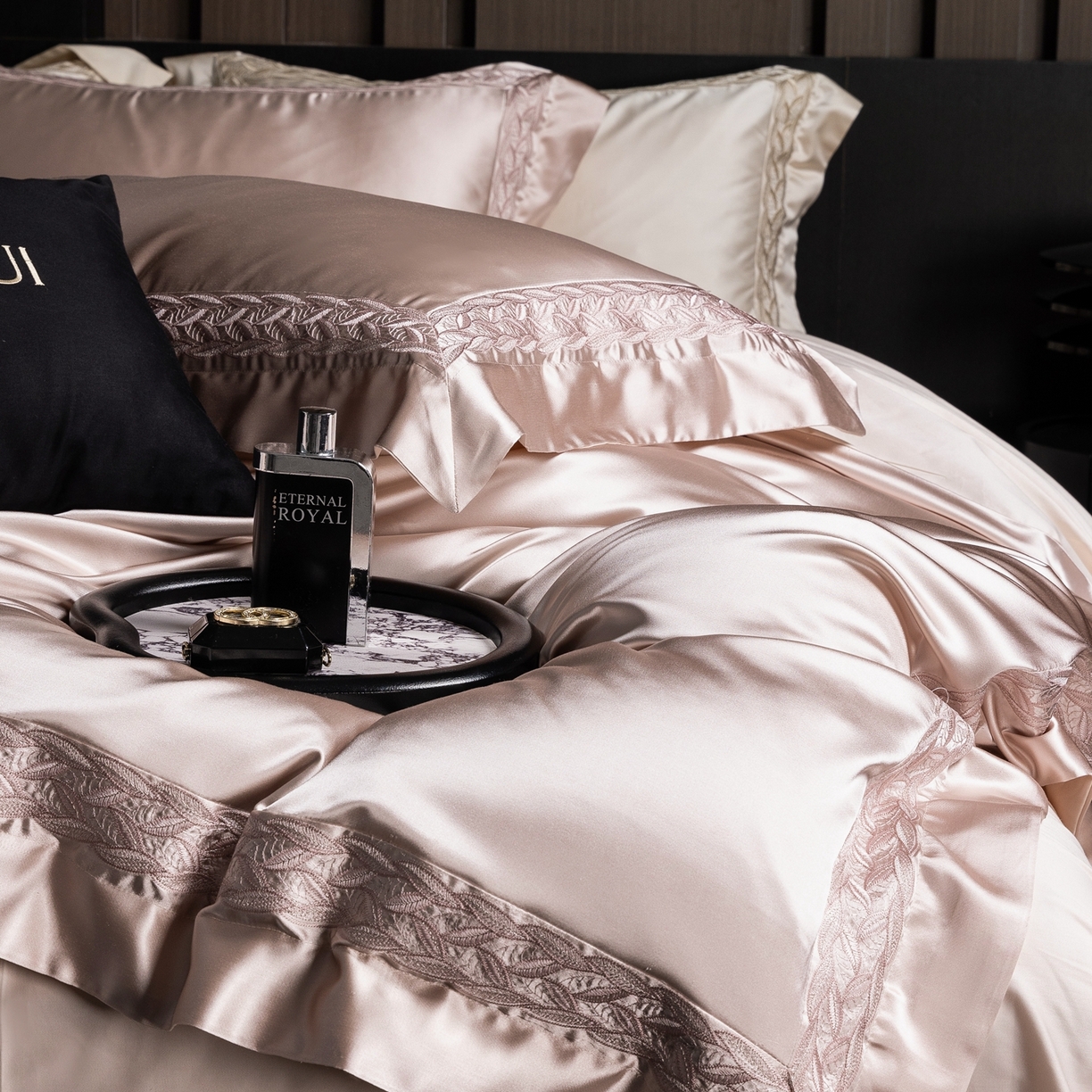 91家纺网 家纺一手货源 找家纺 馨蕊家居 2026春夏新款款100s全棉纯棉高精密四件套-米娅 米娅-蔷薇粉