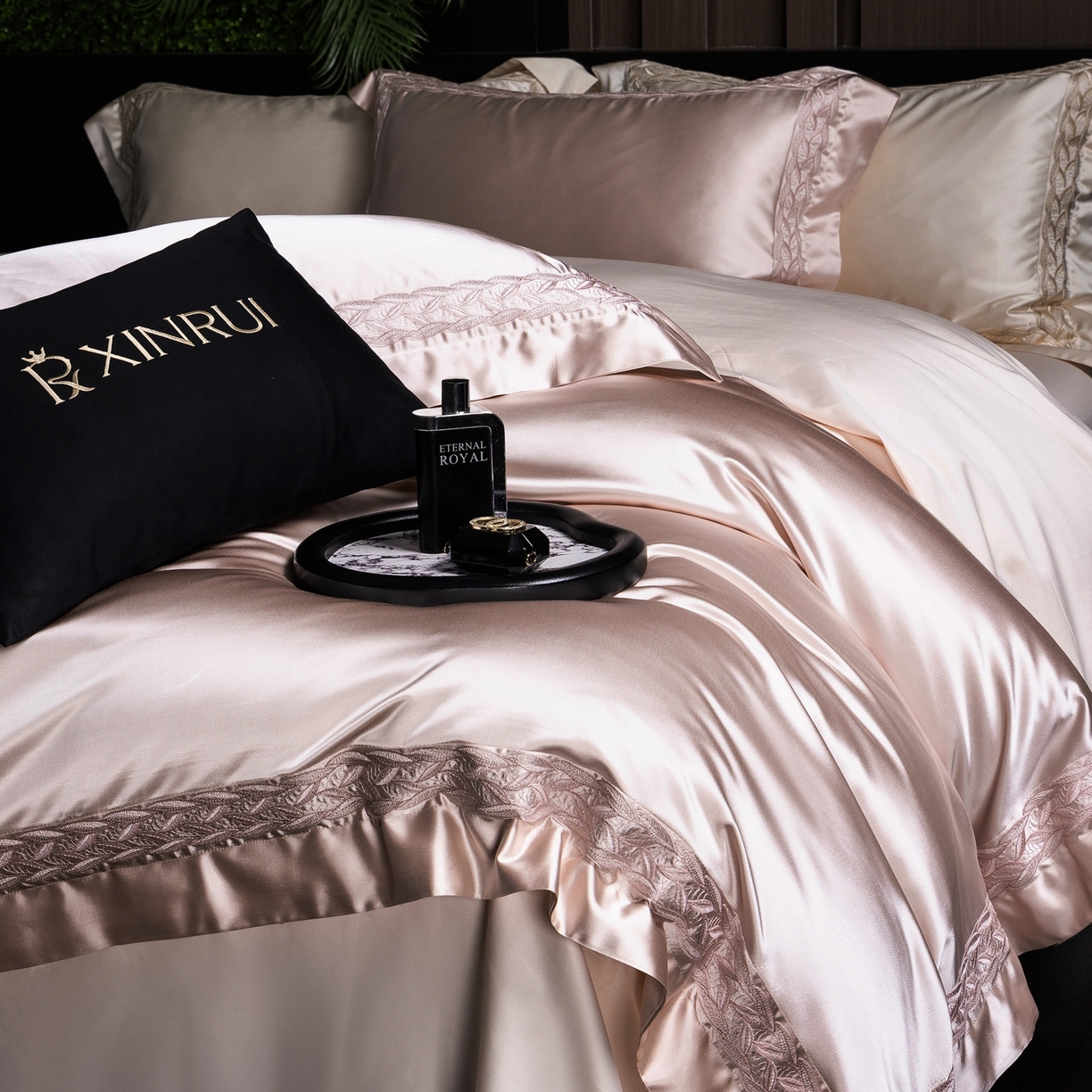 91家纺网 家纺一手货源 找家纺 馨蕊家居 2026春夏新款款100s全棉纯棉高精密四件套-米娅 米娅-蔷薇粉