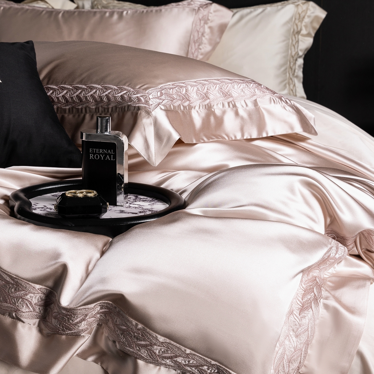 91家纺网 家纺一手货源 找家纺 馨蕊家居 2026春夏新款款100s全棉纯棉高精密四件套-米娅 米娅-蔷薇粉