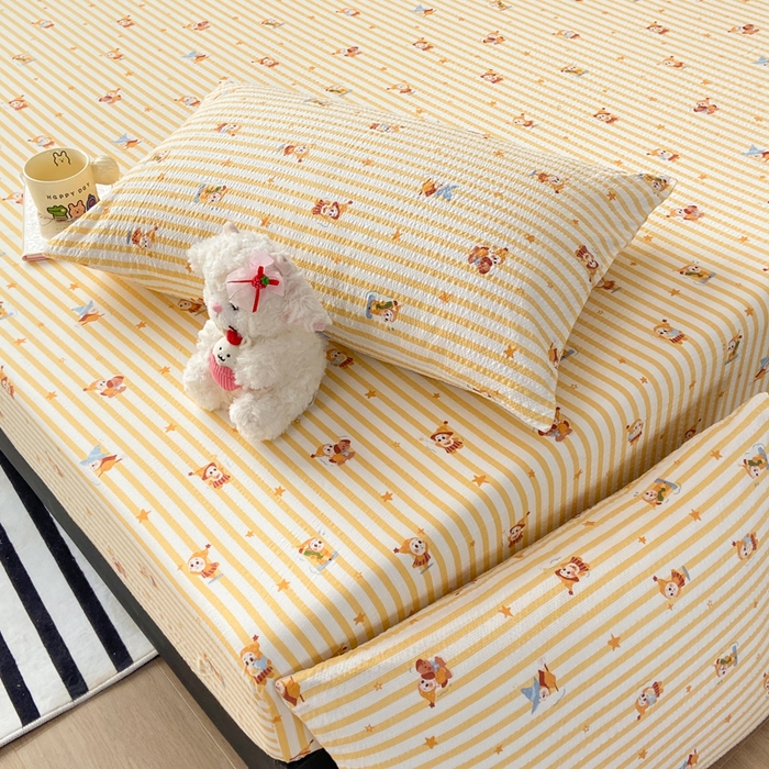 91家纺网 家纺一手货源 找家纺 赛琳 2026新款泡芙纱床笠系列单床笠床笠单件（有买家秀） 魔法星星