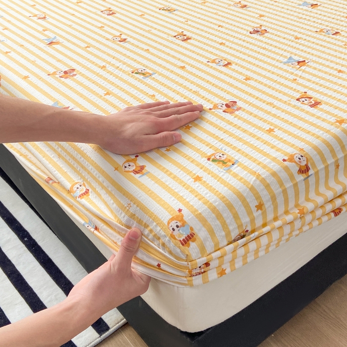 91家纺网 家纺一手货源 找家纺 赛琳 2026新款泡芙纱床笠系列单床笠床笠单件（有买家秀） 魔法星星