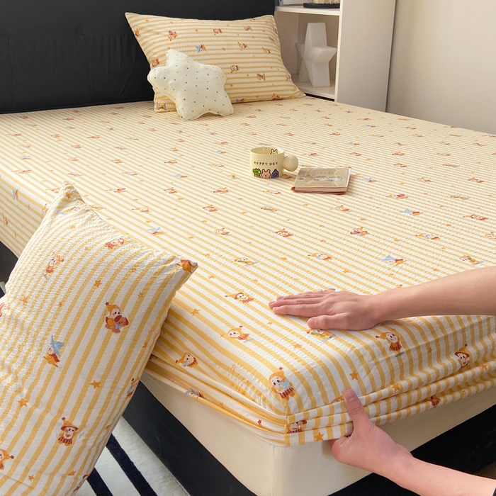 91家纺网 家纺一手货源 找家纺 赛琳 2026新款泡芙纱床笠系列单床笠床笠单件（有买家秀） 魔法星星